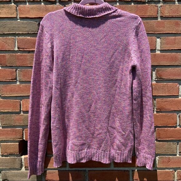 𝅺Carolyn Taylor 3 Button Pink Multicolor Sweater - Picture 2 of 5